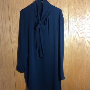 APRICOT Dark Blue Long Sleeve Dress Size Large